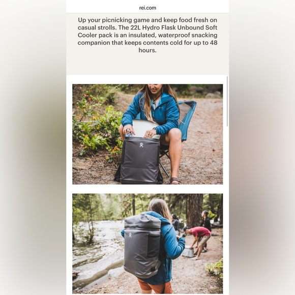 🔥 SOLD on FB 🔥 Hydro flask unbound series 22 L soft cooler backpack NWT - Picture 8 of 10